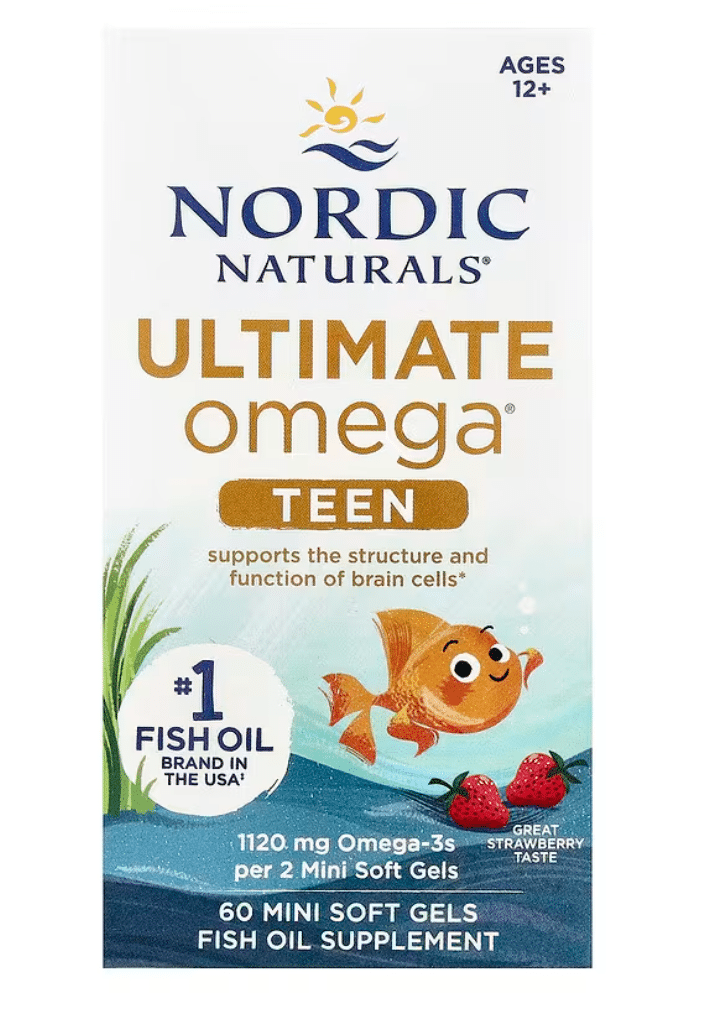 Nordic Naturals Teen Ultimate Omega 2x Ages 12+ Strawberry 60 Mini Soft Gels1 - Threeleaf Health & Wellness Club