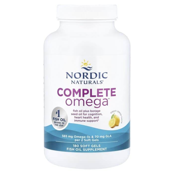 Nordic Naturals, Complete Omega 1000 mg – Lemon, 180 sgls. – product label and package view 3