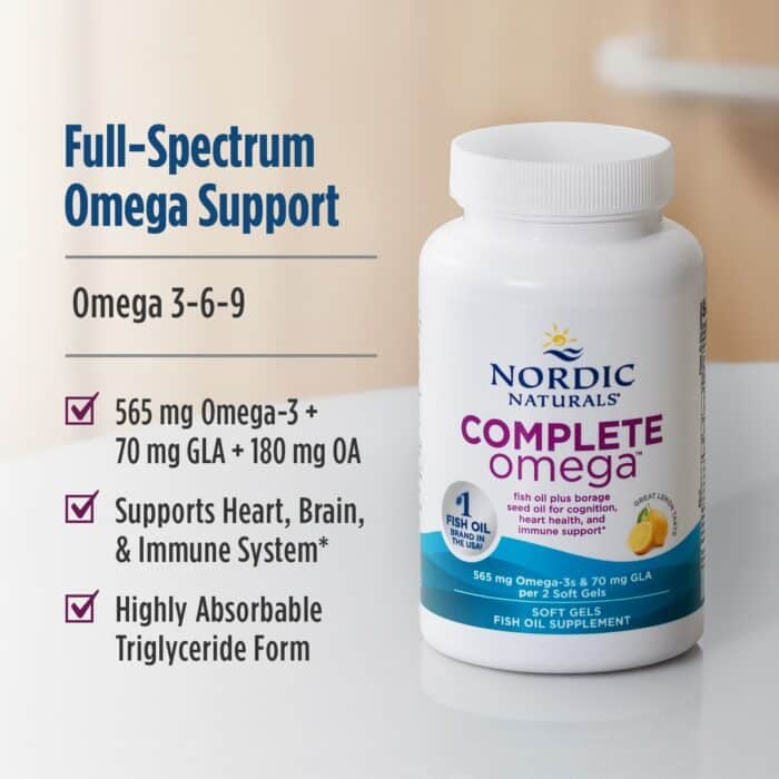 Nordic Naturals, Complete Omega 1000 mg – Lemon, 180 sgls. – product label and package view 4