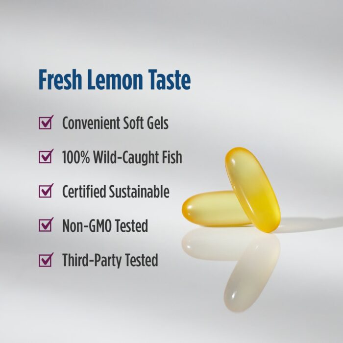 Nordic Naturals, Complete Omega 1000 mg – Lemon, 180 sgls. – product label and package view 5