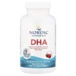 Nordic Naturals, DHA 500 mg – Strawberry, 180 sgls. – product label and package view 3
