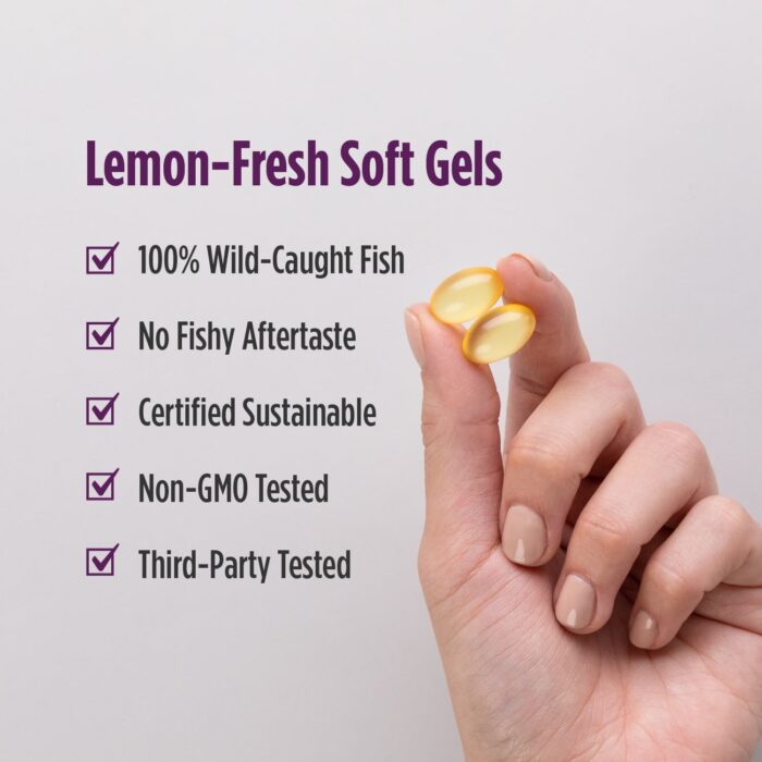 Nordic Naturals, Omega Woman 500 mg – Lemon, 120 sgls. – product label and package view 5