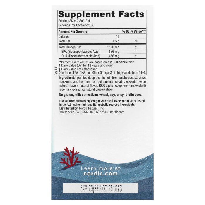 Nordic Naturals, Teen, Ultimate Omega 2X, Ages 12+, Strawberry, 60 Mini Soft Gels – product label and package view 2
