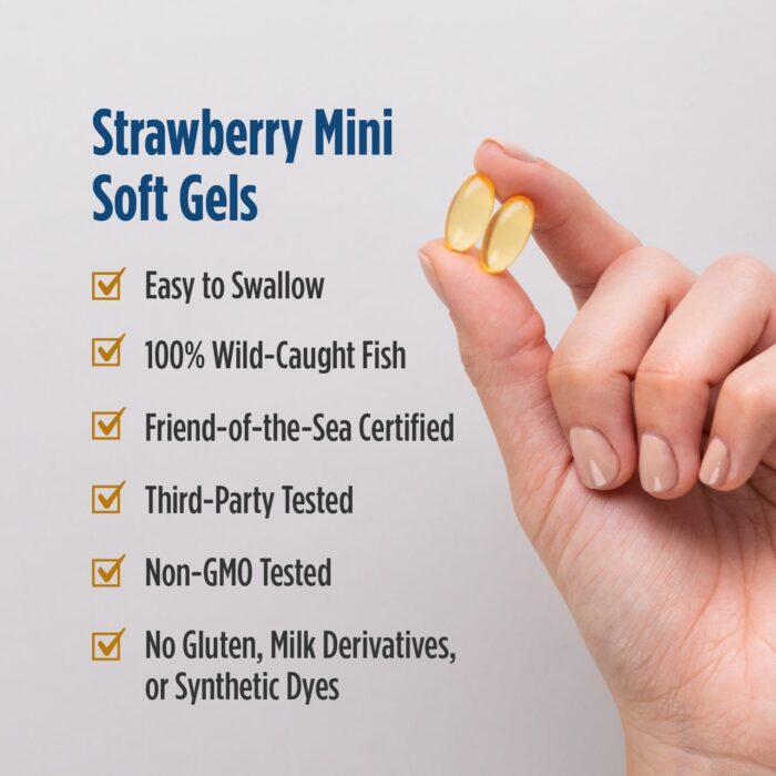 Nordic Naturals, Teen, Ultimate Omega 2X, Ages 12+, Strawberry, 60 Mini Soft Gels – product label and package view 5