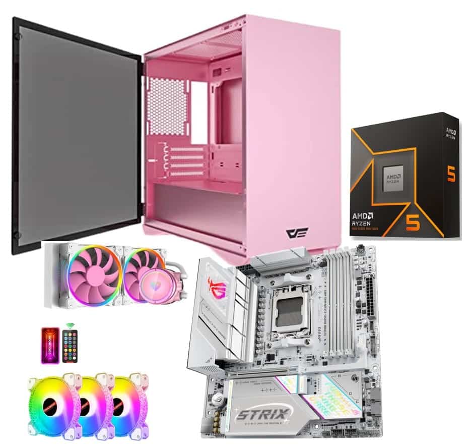 New Amd Am5 Ryzen 5 9600x Wifi7 Gaming Pink Pc Threeleaf Health Wellness Club ThreeLeaf Health Wellness Club