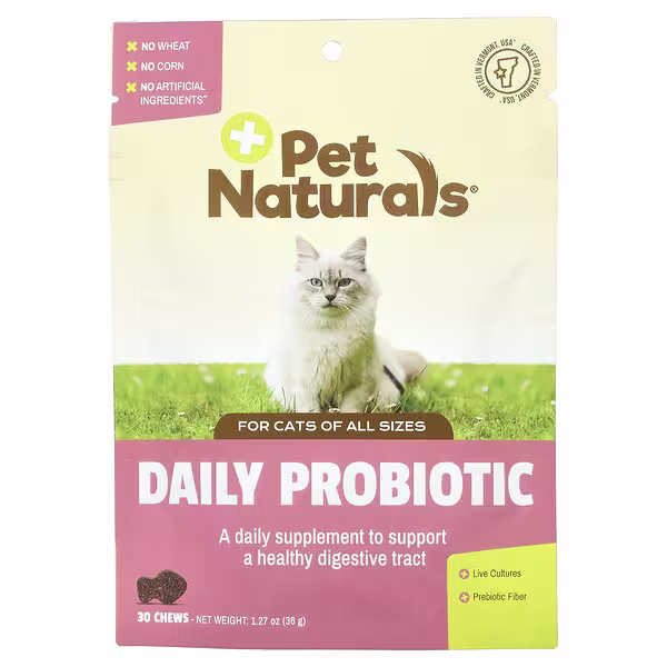 Pet Naturals Daily Probiotic for Cats All Sizes 30 Chews 127 Oz 36 G Threeleaf Health Wellness Club ThreeLeaf Health Wellness Club