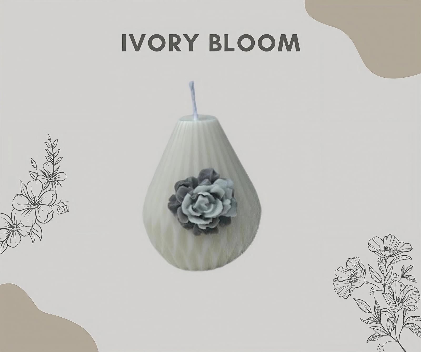 Ivory Bloom Candle Threeleaf Health Wellness Club ThreeLeaf Health Wellness Club