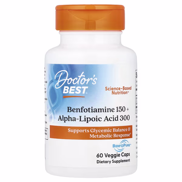 Doctors Best Benfotiamine 150 + Alphalipoic Acid 300 60 Veggie Caps Threeleaf Health Wellness Club ThreeLeaf Health Wellness Club