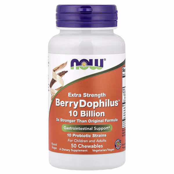 Now Foods Berry Dophilus™ 50 Chewables Threeleaf Health Wellness Club ThreeLeaf Health Wellness Club