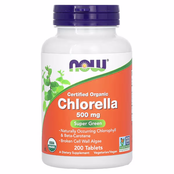 Now Foods Certified Organic Chlorella 500 Mg 200 Tablets Threeleaf Health Wellness Club ThreeLeaf Health Wellness Club