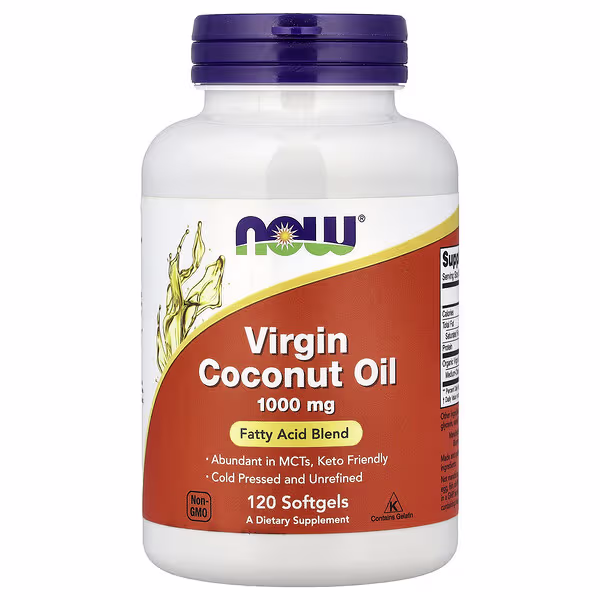 Now Foods Virgin Coconut Oil 1000 Mg 120 Softgels Threeleaf Health Wellness Club ThreeLeaf Health Wellness Club