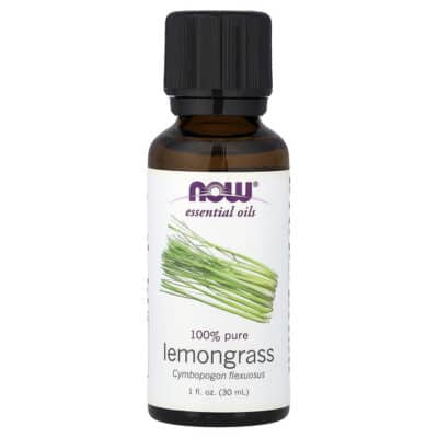 NOW Foods, Essential Oils, Lemongrass, 1 fl oz (30 ml) – product label and package view 1