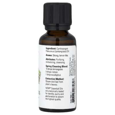 NOW Foods, Essential Oils, Lemongrass, 1 fl oz (30 ml) – product label and package view 2