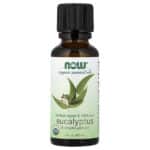 NOW Foods, Organic Essential Oils, Eucalyptus, 1 fl oz (30 ml) – product label and package view 1