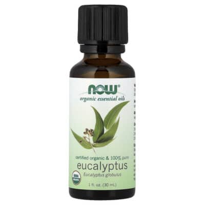 NOW Foods, Organic Essential Oils, Eucalyptus, 1 fl oz (30 ml) – product label and package view 1