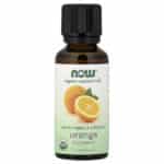 NOW Foods, Organic Essential Oils, Orange, 1 fl oz (30 ml) – product label and package view 1
