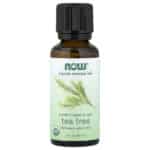 NOW Foods, Organic Essential Oils, Tea Tree, 1 fl oz (30 ml) – product label and package view 1