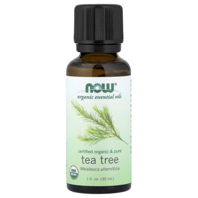 NOW Foods, Organic Essential Oils, Tea Tree, 1 fl oz (30 ml) – product label and package view 1