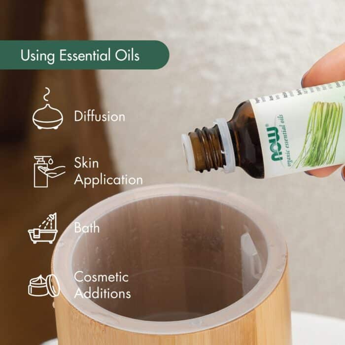 NOW Foods, Organic Essential Oils, Tea Tree, 1 fl oz (30 ml) – product label and package view 4