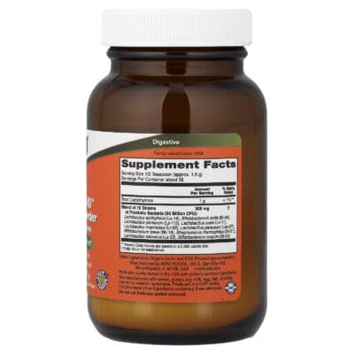 NOW Foods, Probiotic-10 Powder, 2 oz (57 g) – product label and package view 2