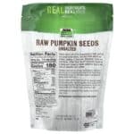 NOW Foods, Real Food, Raw Pumpkin Seeds, Unsalted, 16 oz (454 g) – product label and package view 2