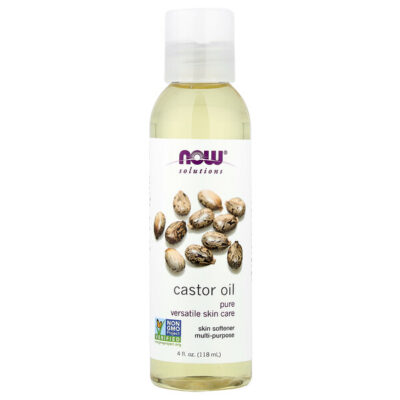 NOW Foods, Solutions, Castor Oil, 4 fl oz (118 ml) – product label and package view 1