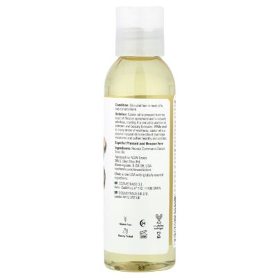 NOW Foods, Solutions, Castor Oil, 4 fl oz (118 ml) – product label and package view 2
