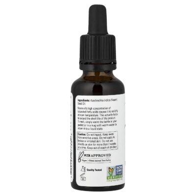 NOW Foods, Solutions, Pure Neem Oil, 1 fl oz (30 ml) – product label and package view 2