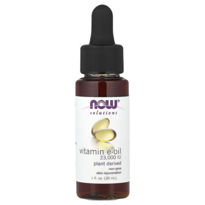 NOW Foods, Solutions, Vitamin E-Oil, 1 fl oz (30 ml) – product label and package view 1