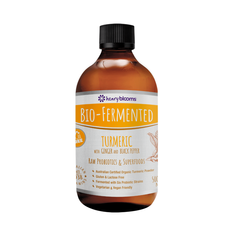Henry Blooms Bio-Fermented Turmeric with Ginger & Black Pepper, 500 ml ...