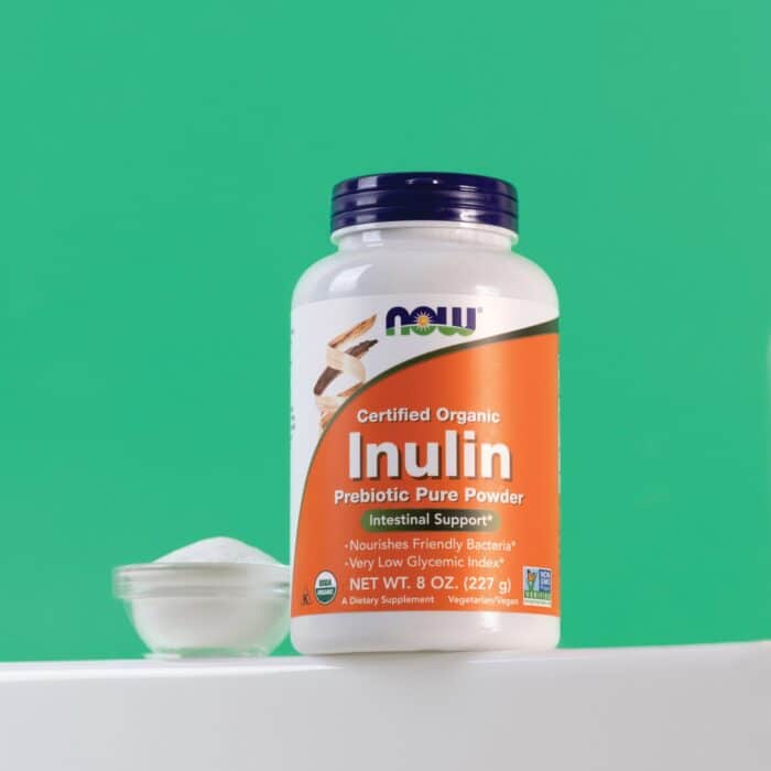 NOW Inulin Prebiotic FOS Powder (Organic), 227 g. – product label and package view 6