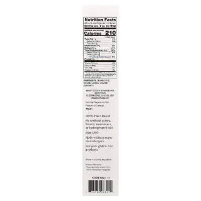NOW Living NOW Organic Quinoa Macaroni, 227 g. – product label and package view 2