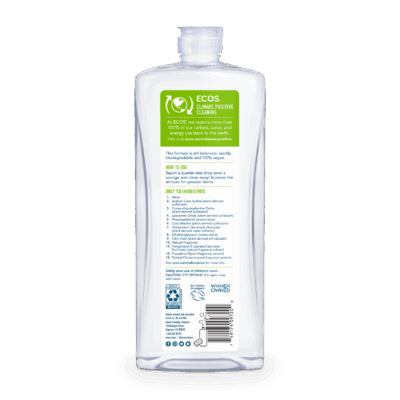 ECOS Dish Soap Pear 739 ml back label