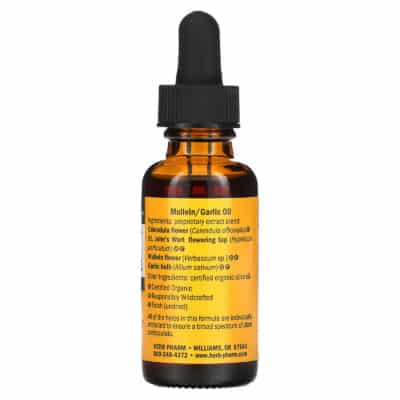 Herb Pharm Kids Mullein Garlic Oil 30 ml ingredients label