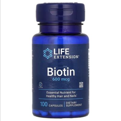 Life Extension Biotin 600 mcg, 100 caps.