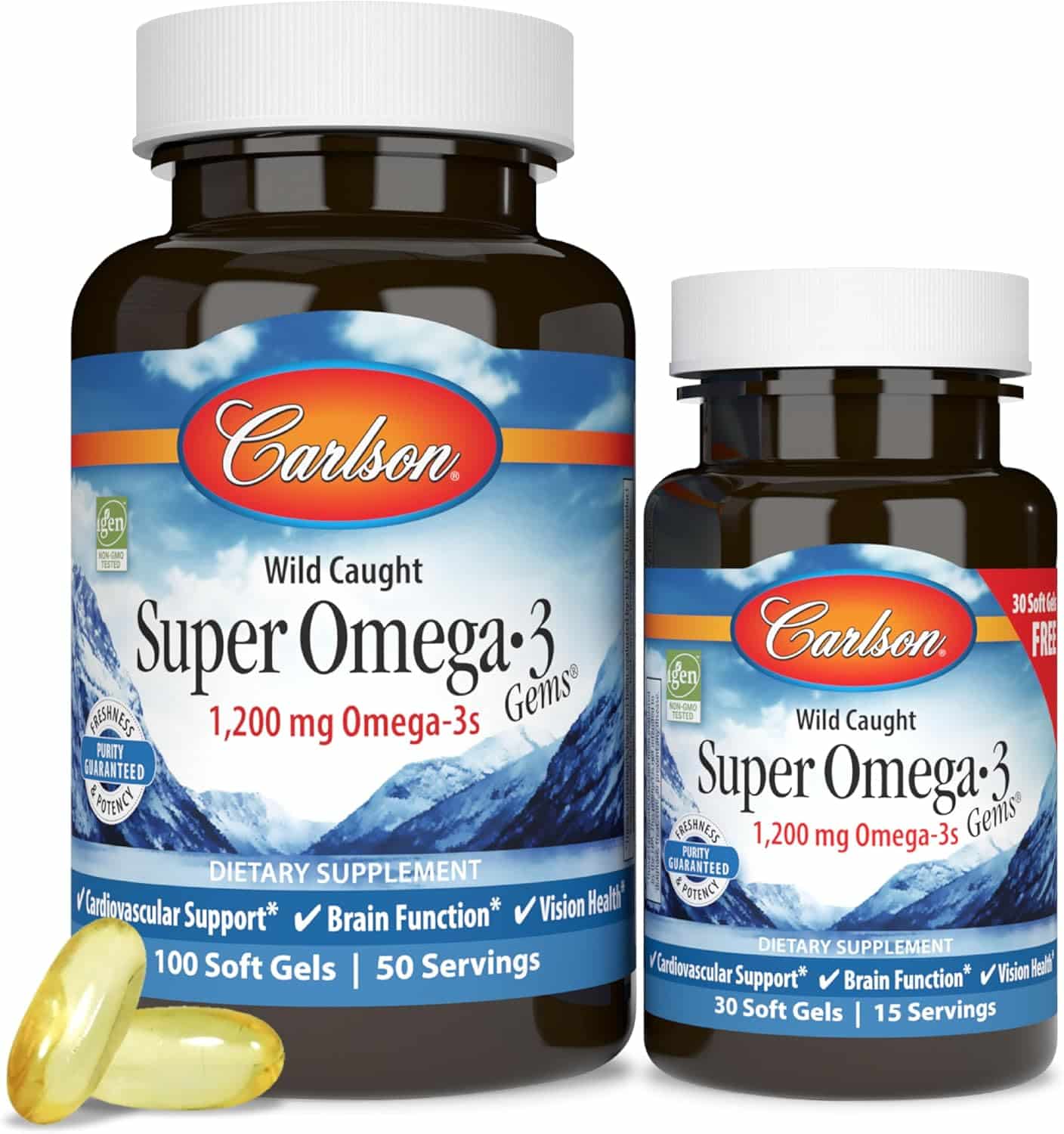 Carlson Super Omega-3 Gems 100 Sgls + Free 30 Sgls 7 - Threeleaf Health & Wellness Club