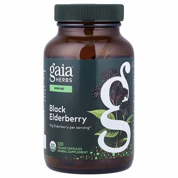 Gaia Herbs Black Elderberry Liquid Phyto-caps 60 Caps - Threeleaf Health & Wellness Club