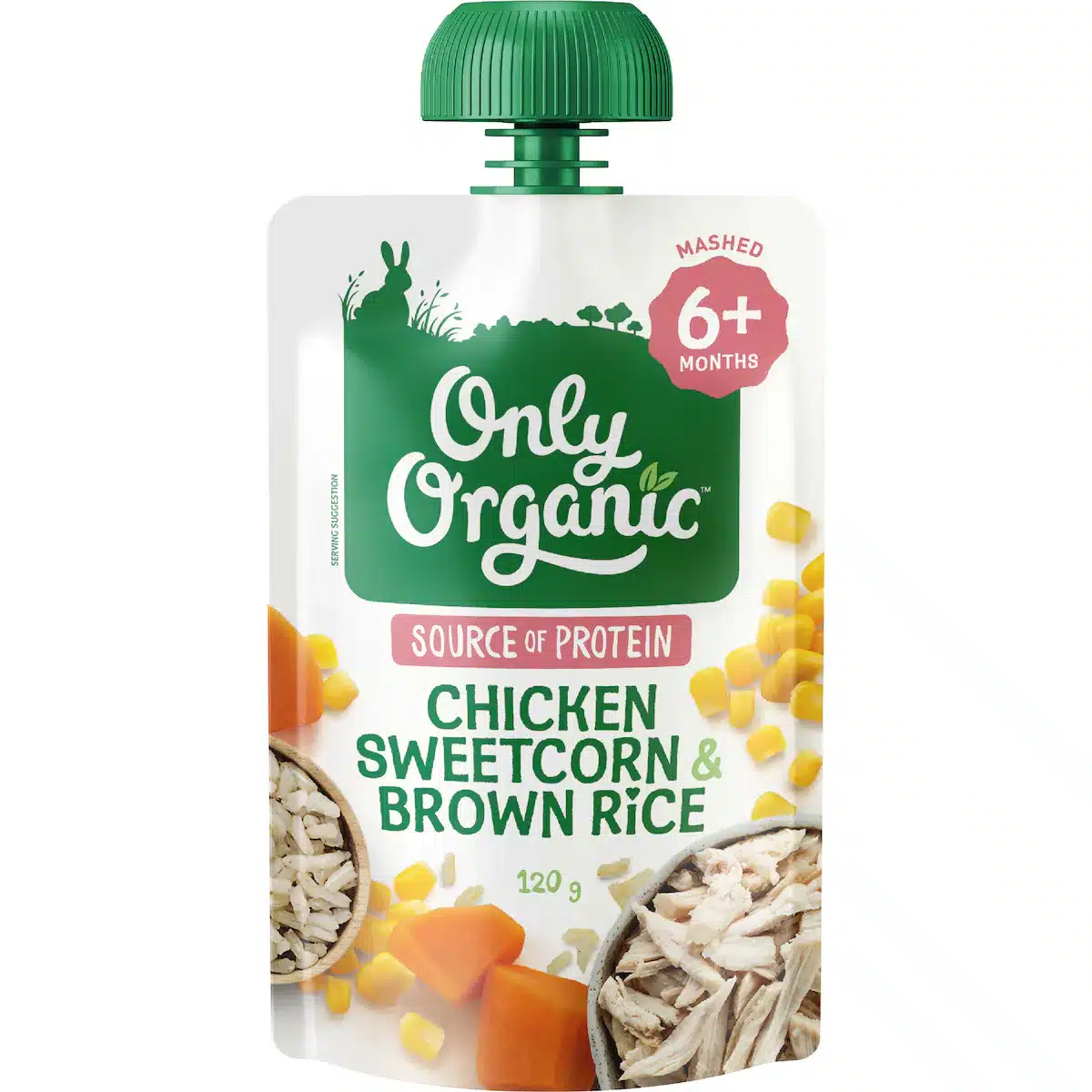Only Organic Chicken Sweetcorn Brown Rice 120g - Threeleaf Health & Wellness Club