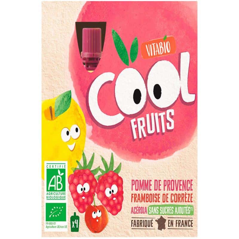 Vitabio Cool Fruits Apple-raspberry Organic Puree 90 G - Threeleaf Health & Wellness Club