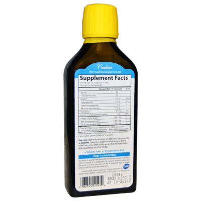 088395015434 - Carlson Kid's Norwegian The Very Finest Fish Oil-Lemon, 200 ml. - gallery image 2