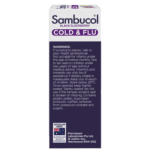 Sambucol Kids Cold and Flu Relief Liquid warning panel