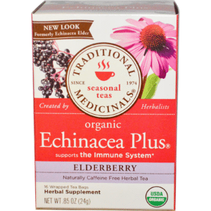 Traditional Medicinals Organic Echinacea Plus Elderberry Tea, 16 bags.