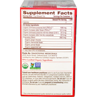 32917001542 - Traditional Medicinals Organic Echinacea Plus Elderberry Tea, 16 bags. - gallery image 2