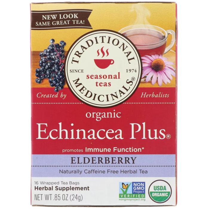 32917001542 - Traditional Medicinals Organic Echinacea Plus Elderberry Tea, 16 bags. - gallery image 3