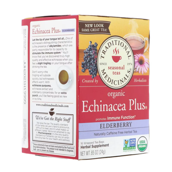 32917001542 - Traditional Medicinals Organic Echinacea Plus Elderberry Tea, 16 bags. - gallery image 6