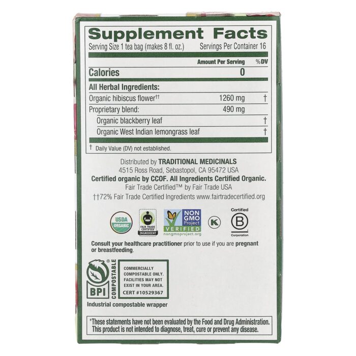 32917002310 - Traditional Medicinals Organic Hibiscus, 16 bags - gallery image 7