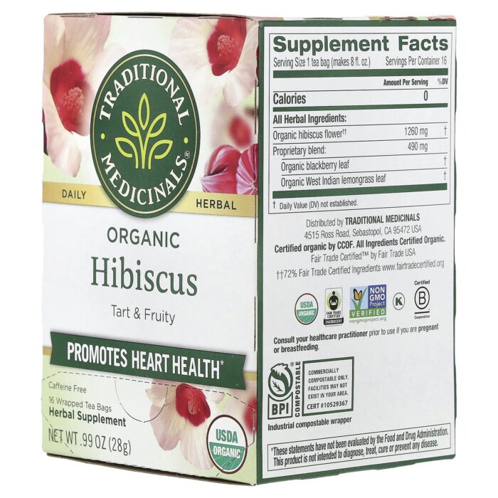 32917002310 - Traditional Medicinals Organic Hibiscus, 16 bags - gallery image 8