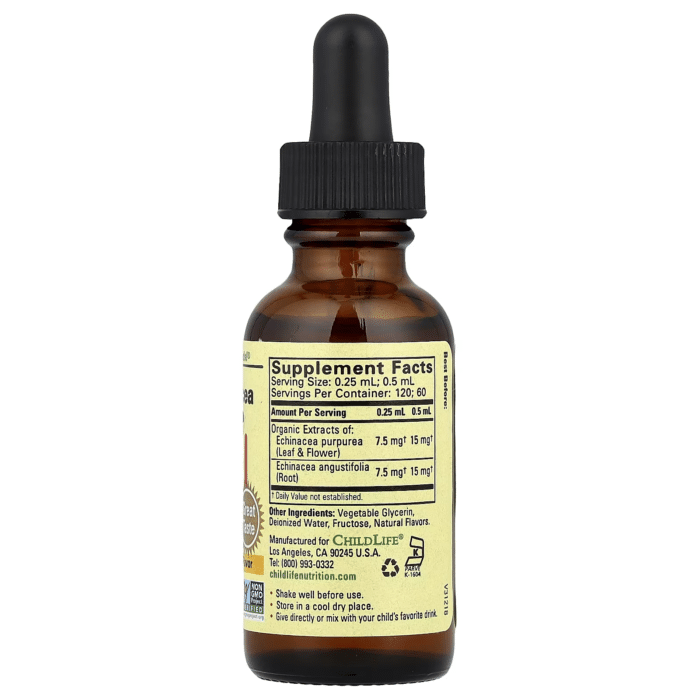 608274101005 - Childlife Essentials Echinacea, 30ml. - gallery image 9