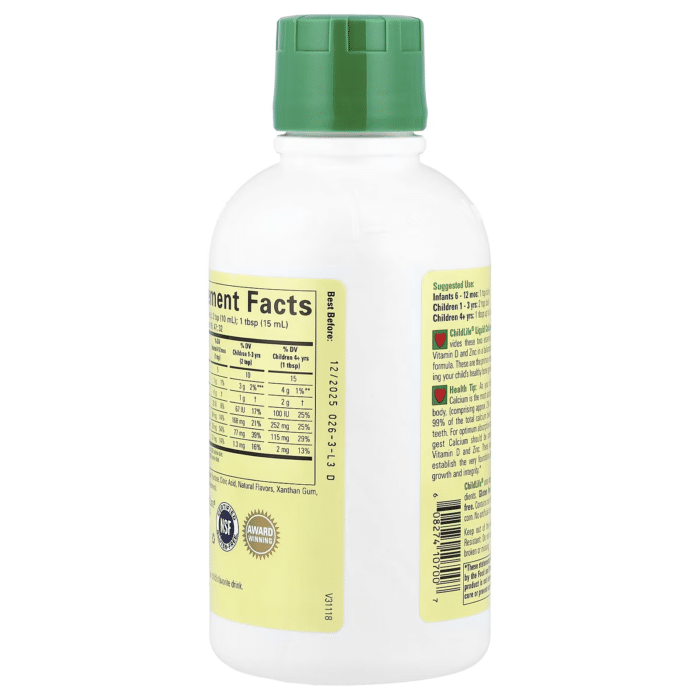 608274107007 - ChildLife Liquid Calcium with Magnesium, 474 ml. - gallery image 4