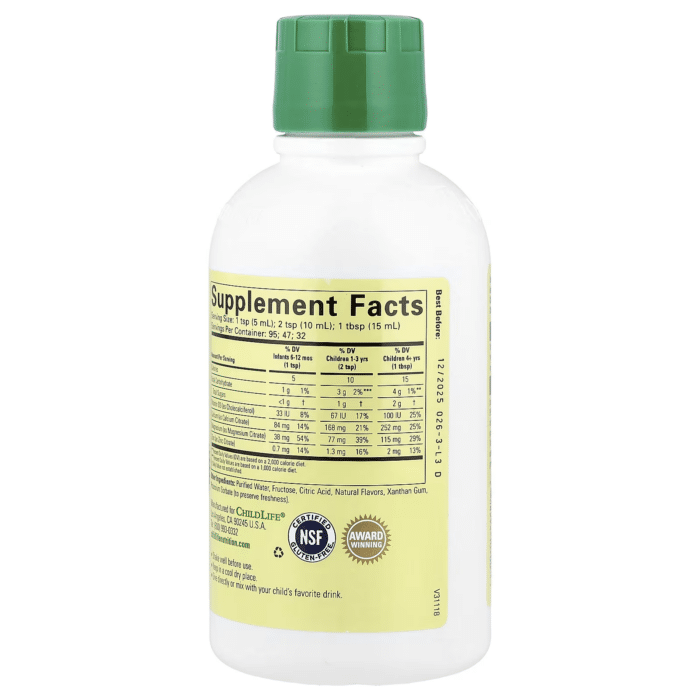 608274107007 - ChildLife Liquid Calcium with Magnesium, 474 ml. - gallery image 5
